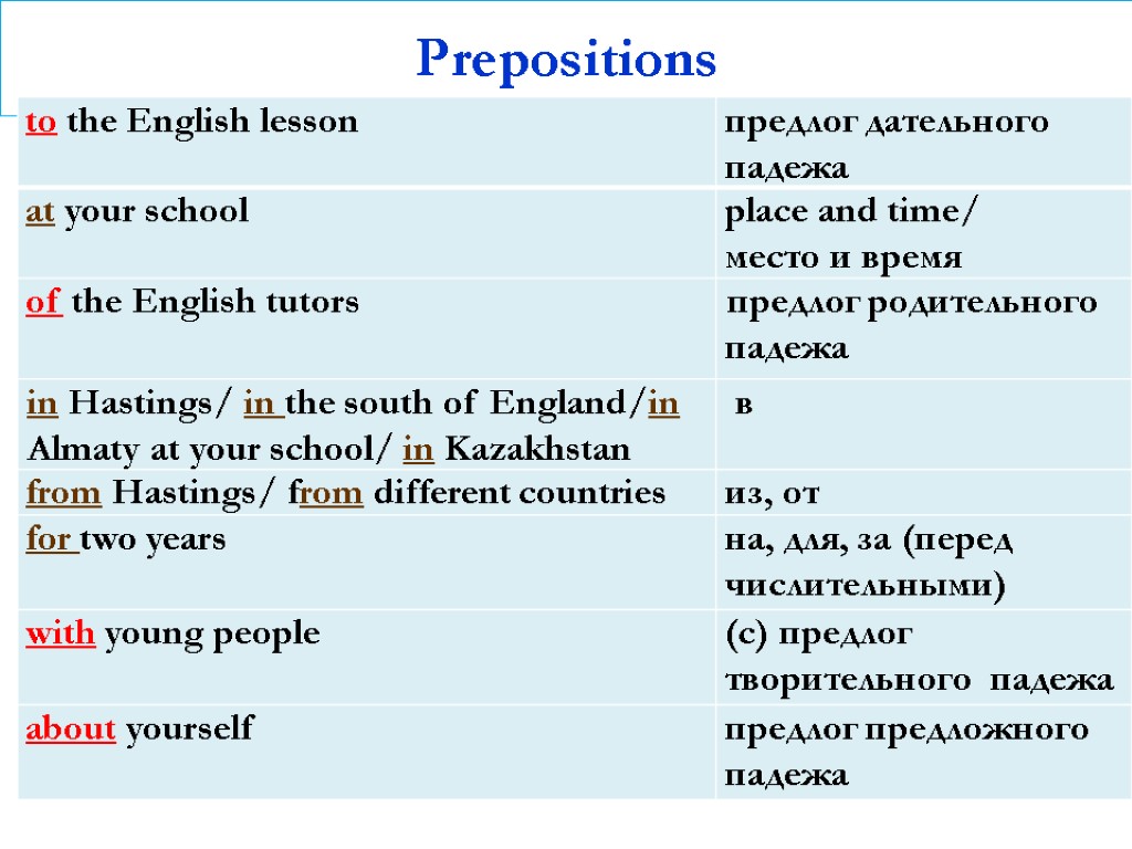 Prepositions